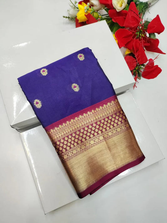 Blue Soft Silk Saree - SS002