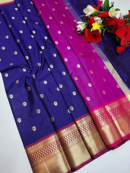 Blue Soft Silk Saree - SS002